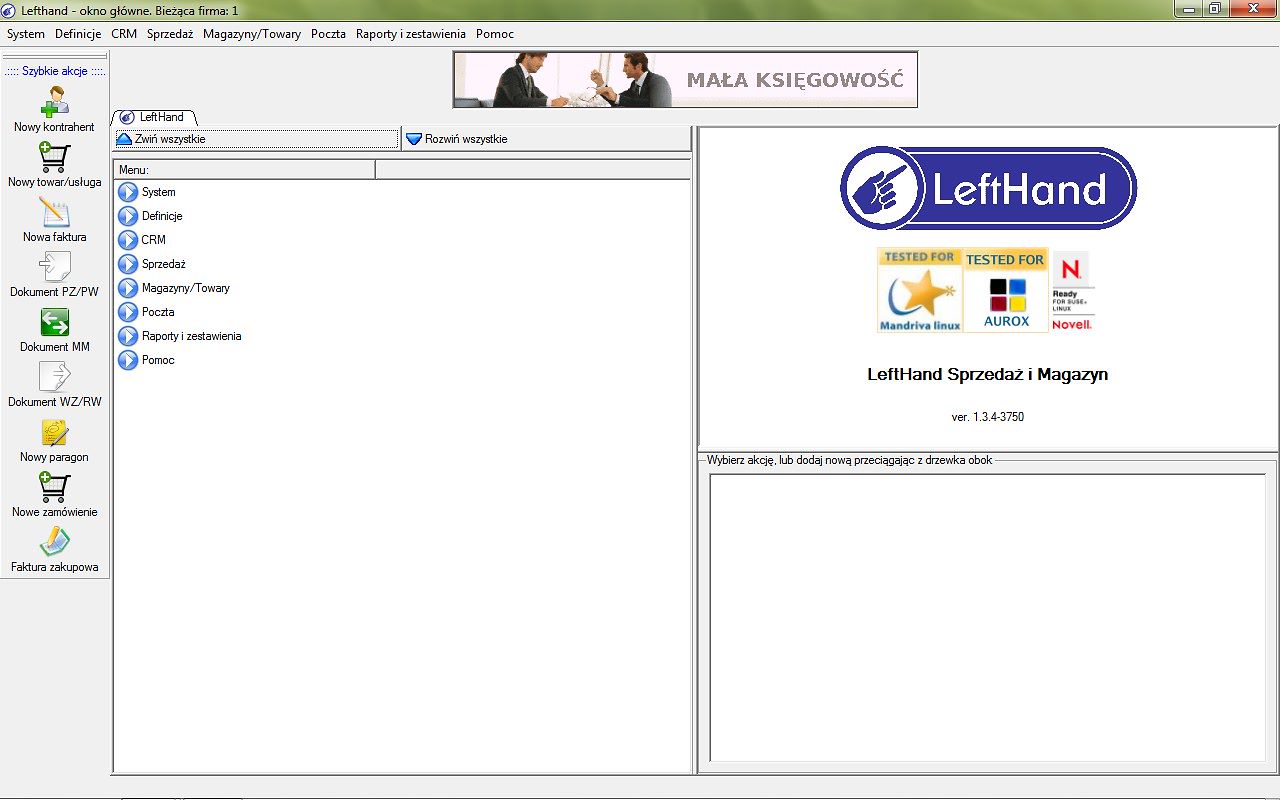 program Lefthand Sprzedaż i Magazyn